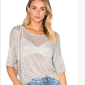 LA Made Liz Top (Revolve) Sheer Blue Knit